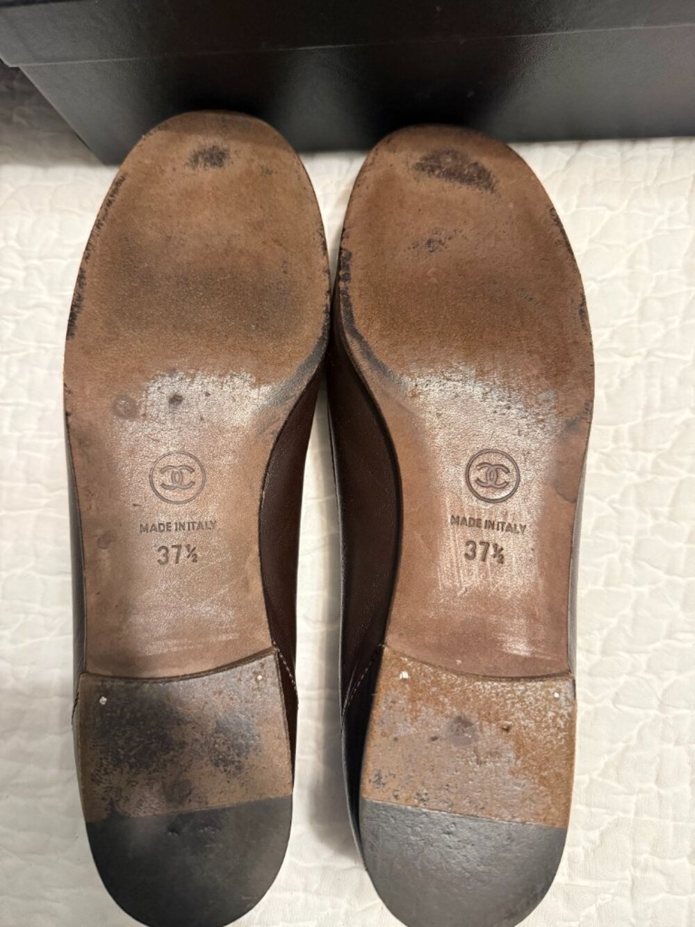 **Vintage Brown Leather Chanel Slip-on's** - Picture 3 of 7